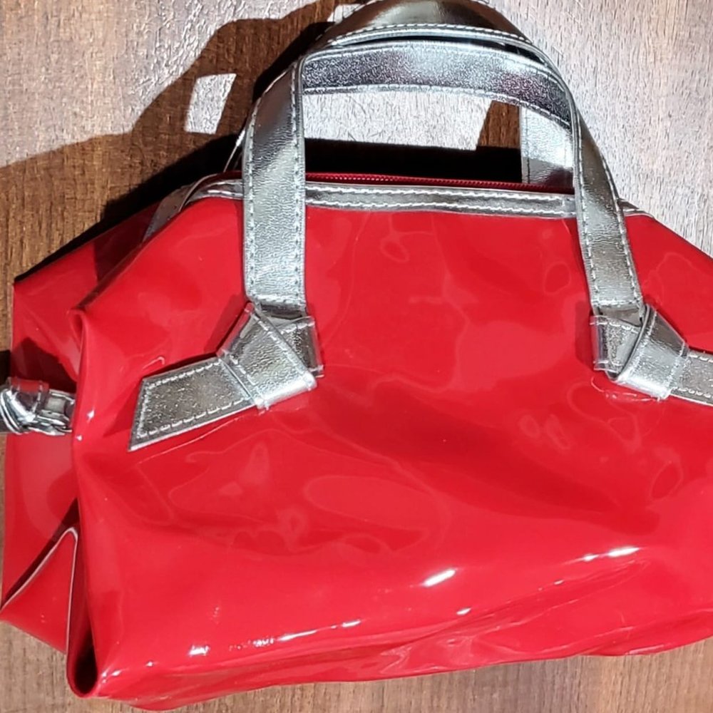 Elizabeth Arden Red  with Silver Handles Cosmetic Tote